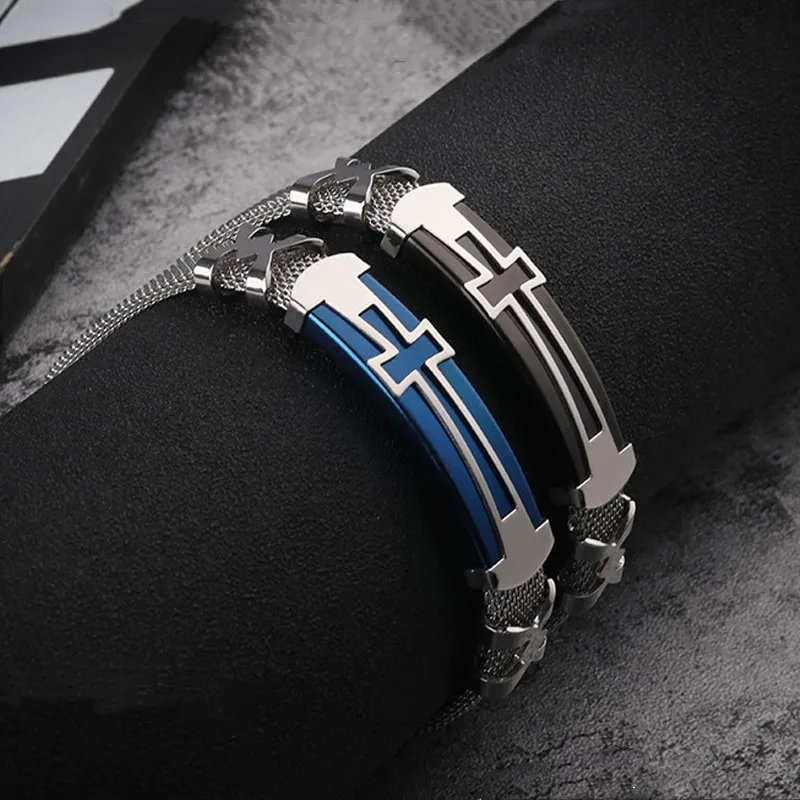 Мужской сетчатый Браслет из нержавеющей стали | Украшения и аксессуары