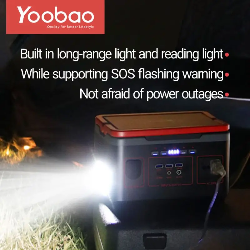 

YOOBAO 220V AC 300W 324Wh Power Station Pure Sine Wave Portable Generator PD 60W Powering Car Refrigerator TV Drone Laptops