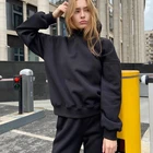 Толстовки для бега, брюки, костюмы, спортивный костюм для женщин, флис, с капюшоном, комплект из двух предметов, женская повседневная спортивная одежда, костюм, Осень-зима 2021