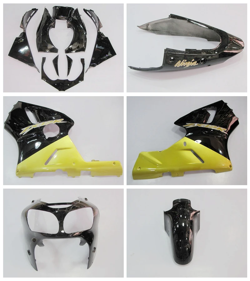 

Kim Yellow Black Fairing Kits FOR KAWASAKI NINJA ZX12R ZX 12R 00 01 ZX-12R ZX 12R 2000 2001 Fairings +7gfits