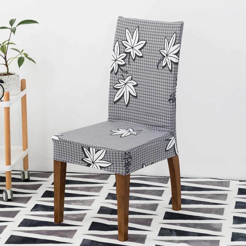 Съемные чехлы на стулья с цветочным принтом эластичные для ресторанов свадеб