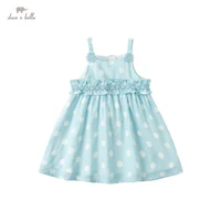 dbz18163 dave bella summer baby girls cute floral dots print dress children fashion party dress kids infant lolita clothes