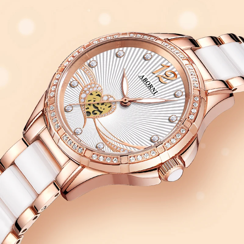 2019 Керамические механические Женские часы с сердечком роскошные женские