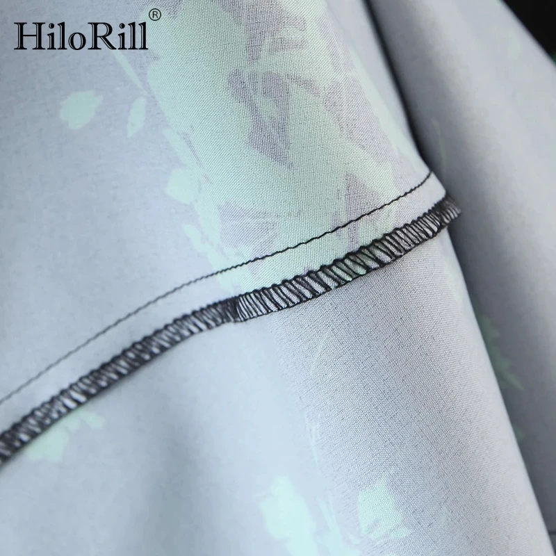 

HiloRill Printed Turn Down Collar Shirt Dress Women Long Sleeve Loose Mini Dress A-line Office Ladies Casual Dresses 2021