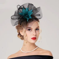 womens top hat british style feather hat french fashion and elegant dinner banquet wedding dress photography and headdress