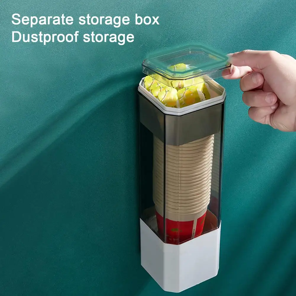 

Disposable Paper Cups Dispenser Kitchen Pull Type Water Cups Container Organizer Wall Mounted Automatic Water Cups Storage Rack