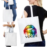 shopping bag mouth series foldable shoulder bag reusable women handbag high quality large capacity tote bag fashion travel bag