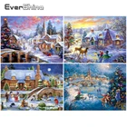 EverShine 5D алмазная живопись сделай сам, полный квадрат, Рождественский пейзаж, картина стразы, алмазная вышивка, зимний Снежный пейзаж