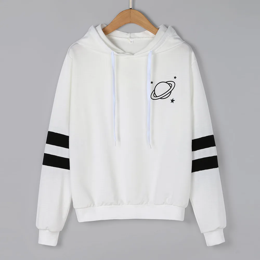 

Fashion Womens Long Sleeve Sweatshirt Printed Hoodie Causal Tops Blouse Polyester Material Broadcloth Fabric Type Hooded