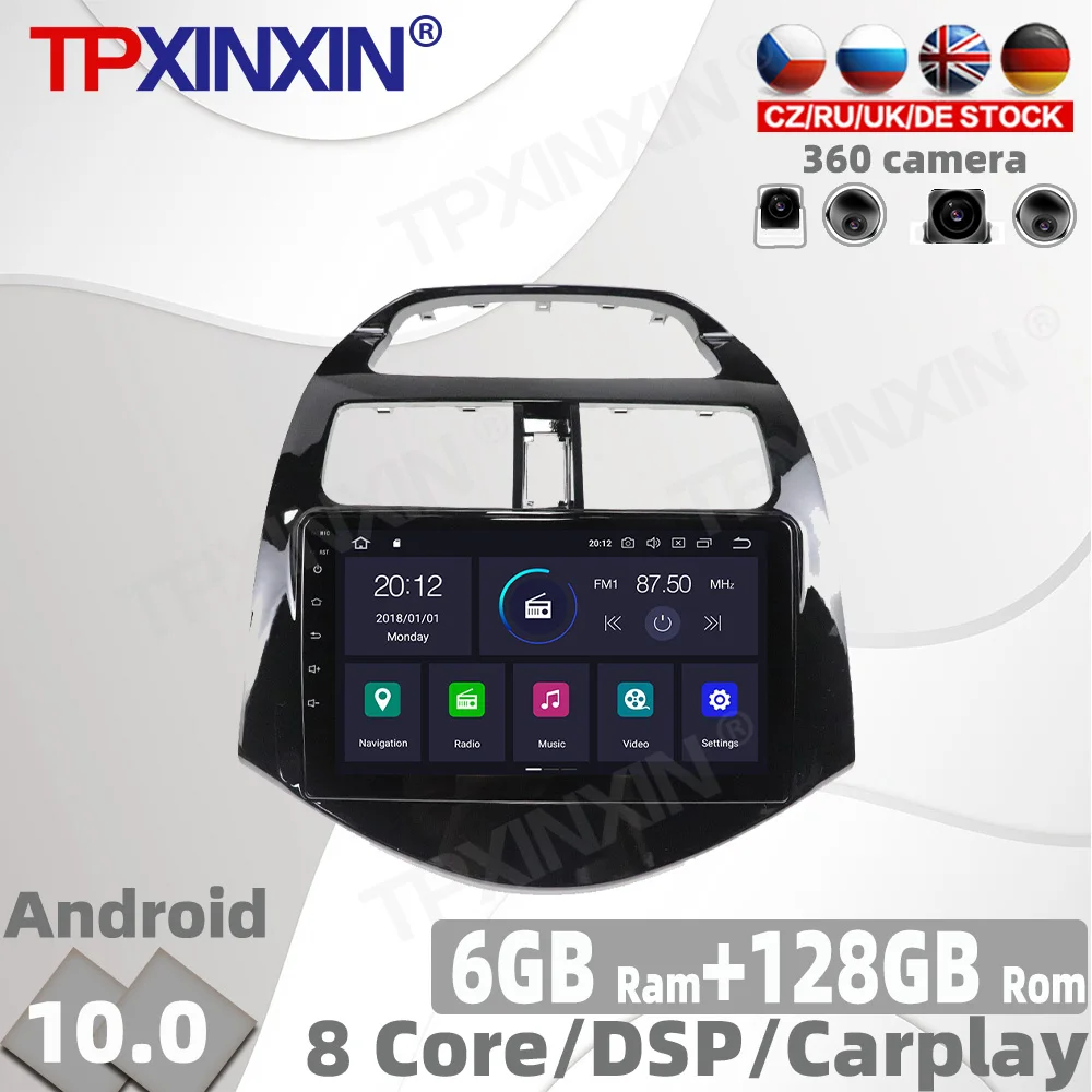 

128GB PX6 Android 10 For Chevrolet Spark M300 2010-2016 Car Radio Multimedia Video Player Navigation GPS Auto 2Din 2 Din No DVD