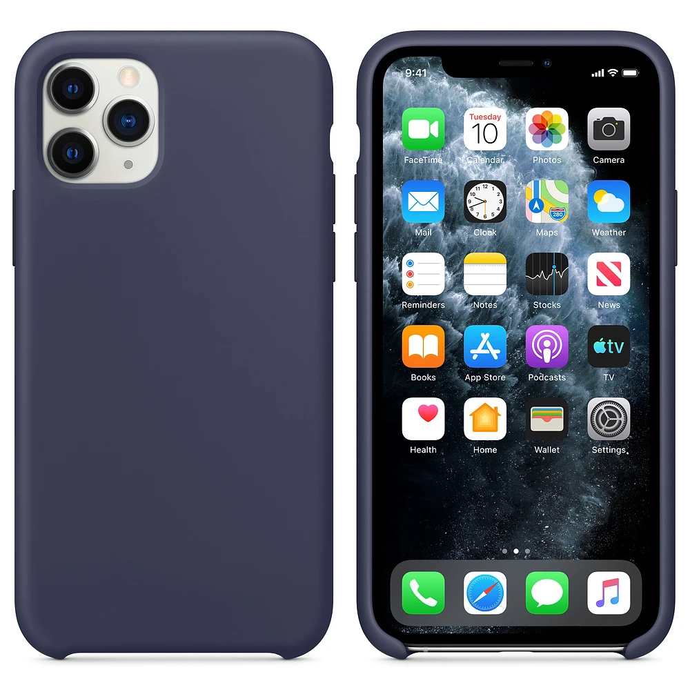 Midnight Blue Силиконовый чехол, роскошный тонкий мягкий чехол для IPhone 11 Pro Max, чехол xs max xr x 8 7 6s plus, чехол с логотипом, резиновый противоударный силикагель - Цвет: Midnight Blue