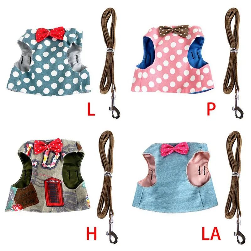

Cat Chest Harness Vest Type Pet Leash Suit Easy To Put On And Take Off Cartoon Pattern Pet Suit Suitable Small Medium Cats