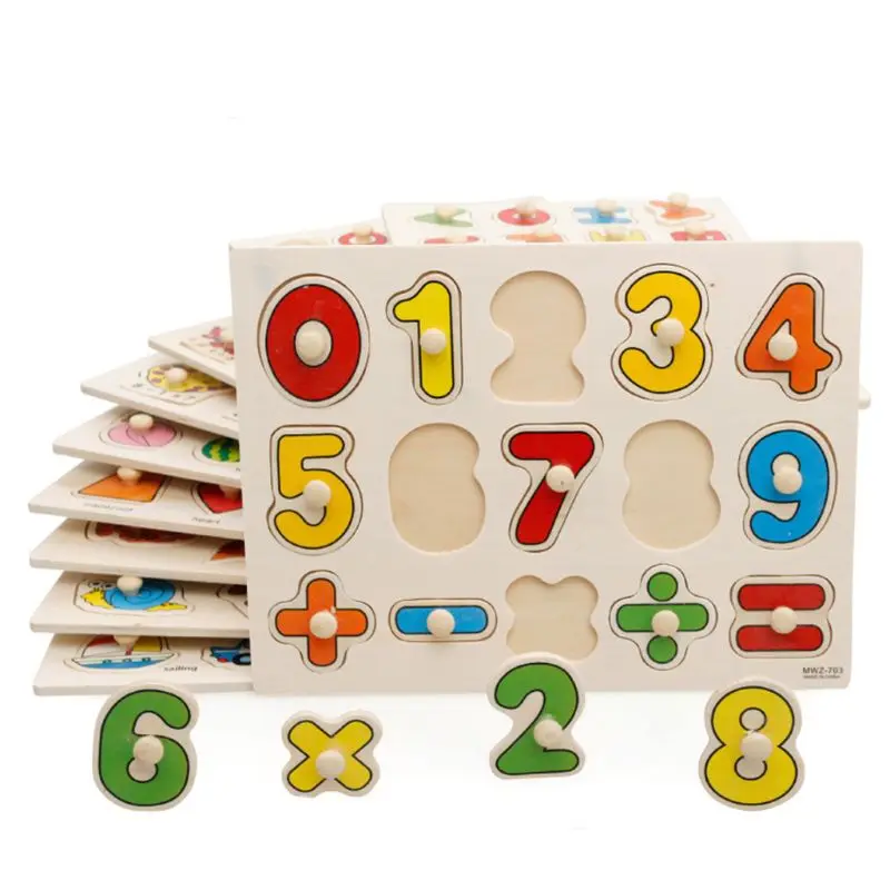 

Деревянный пазл для малышей с мультяшным рисунком, Развивающие игрушки