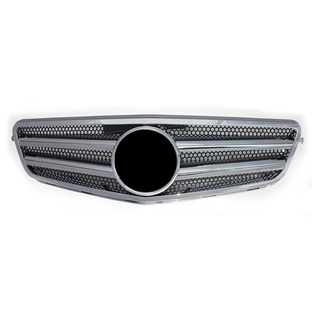 Auto Car Front Grille 2-Pin Mesh Grill For Mercedes-Benz W204 C-Class C300 C280 C200 C350 2007-2014 Chrome Silver ABS Plastic | Автомобили