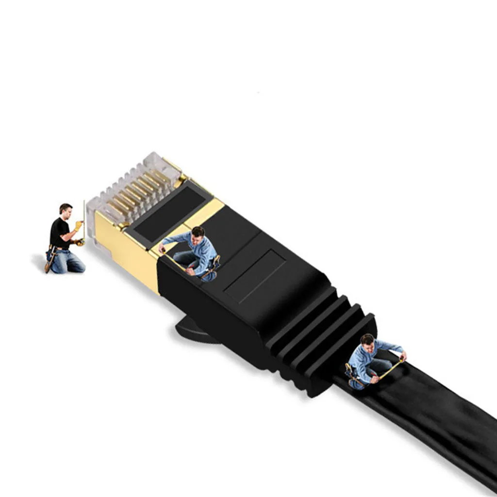 3 шт. 10 футов Cat7 Ethernet плоский патч-кабель Lan Сетевой RJ45 соединительный кабель шнур