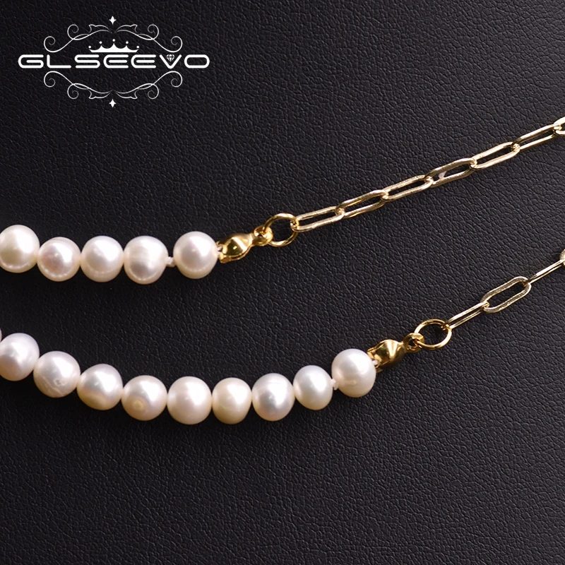 GLSEEVO натуральное Двухслойное пресноводный барочный жемчуг ожерелье для женщин