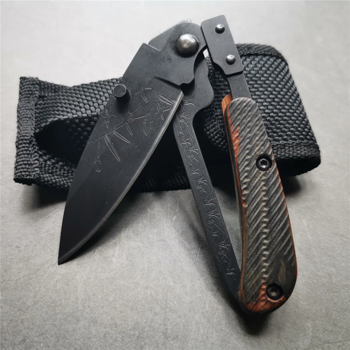 Нож складной 8 дюймов для фруктов, охоты и отдыха на природе, портативный защитный тактический инструмент из нержавеющей стали.