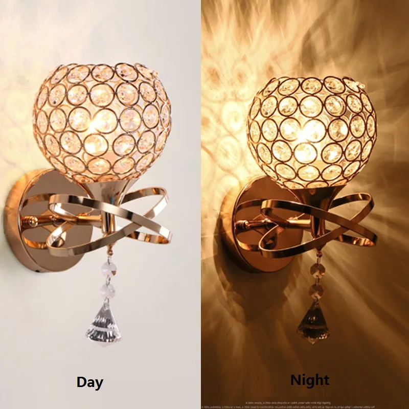 Настенный светильник с кристаллами простой креативный прикроватный для спальни