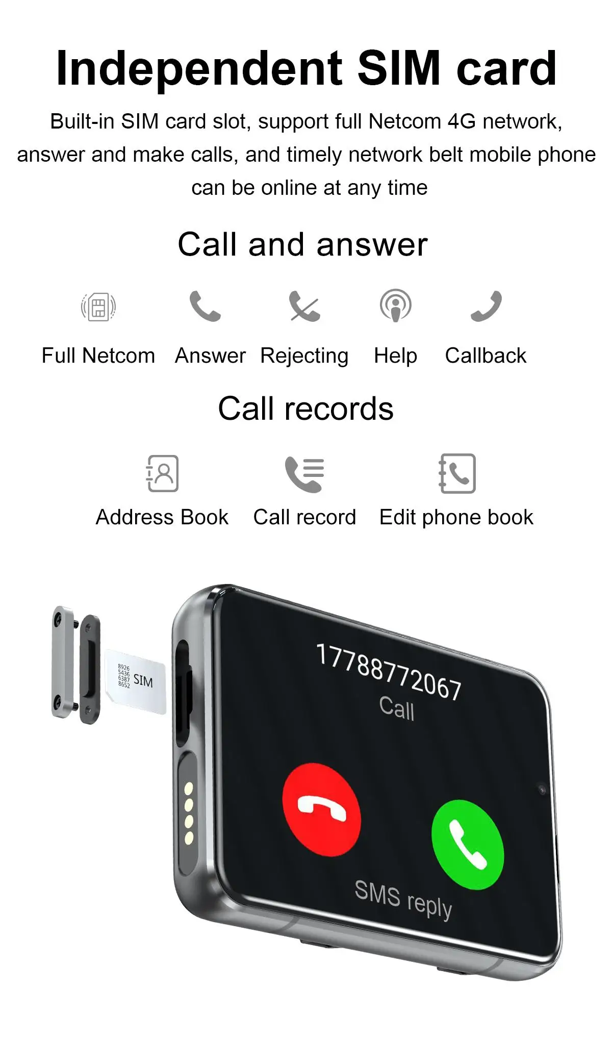 2 88 дюймовый экран Full netcom 4G Смарт-часы Android 9 0 OS 4 ГБ ОЗУ 64 Гб ПЗУ монитор сердечного