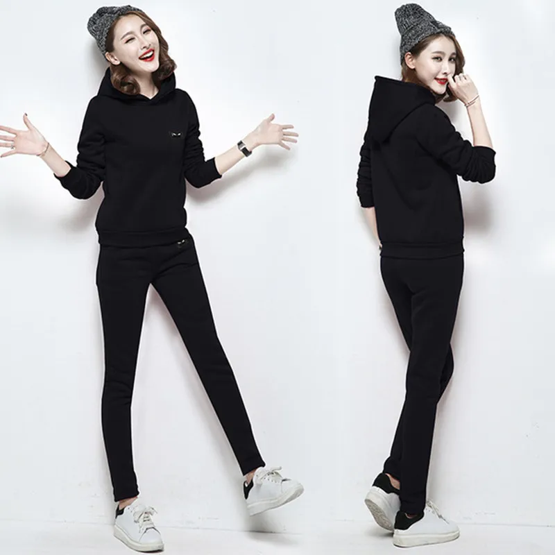 Фото Women Hoodies Pant Clothing Set Casual 2 Piece Warm Fleece Tracksuit Female Pullover Top and Pants 2pcs Sweat Suit Outfits Женская Women Hoodies Pant Clothing Set Casual 2 Piece Warm Fleece Tracksuit Female Pullover Top and Pants 2pcs Sweat Suit Outfits Женская