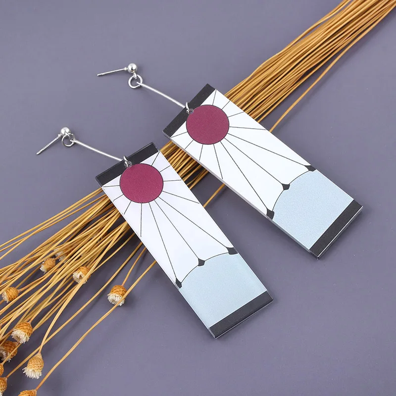 Серьги Kimetsu no Yaiba, Demon Slayer, Kamado Tanjirou, косплей, клипсы для женщин и мужчин, 1:1 ювелирные изделия на заказ, Прямая поставка