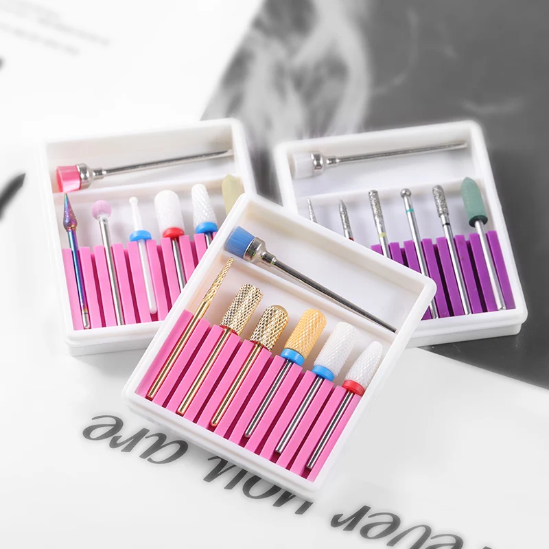 6 шт./кор. лак для ногтей маникюр насадки спиливания фрезер сверлильный сверления