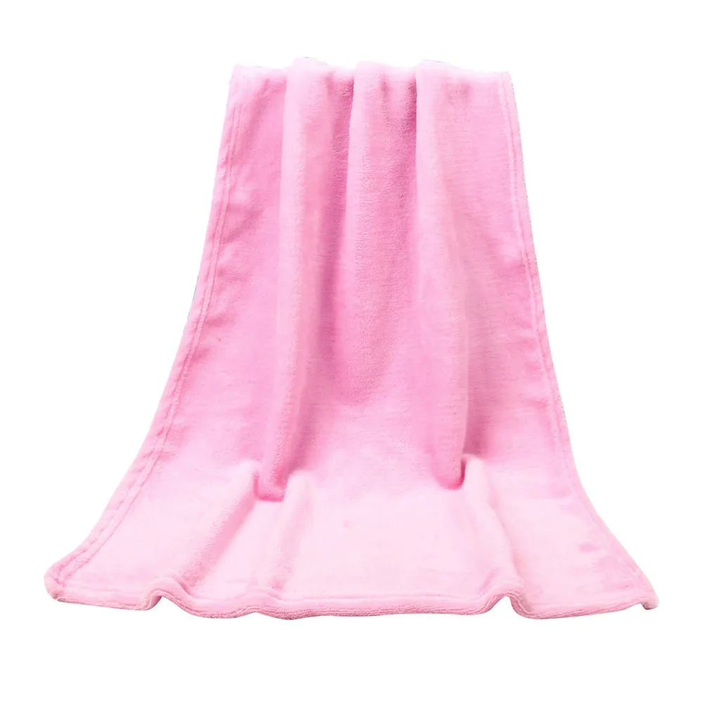 Pink OUNEED одеяло s 45X65 см модное однотонное мягкое детское одеяло теплые Коралловые одеяла фланелевые пледы ковер Диван Постельные принадлежности новинка#45 - Цвет: Pink