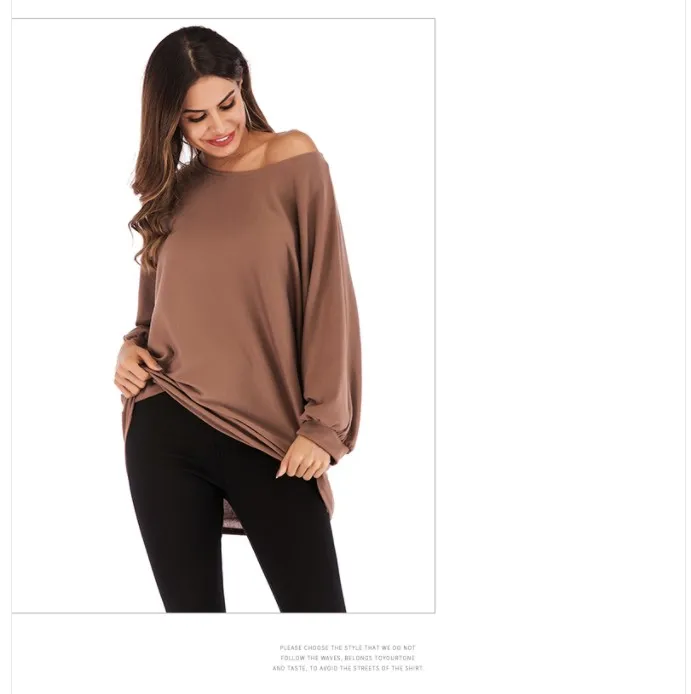 

Women Sweaters Solid Long Sleeves Round Neck Solid Fashion Women Oversized Batwing Knitted Pullover Loose Sweater Mujer 2020