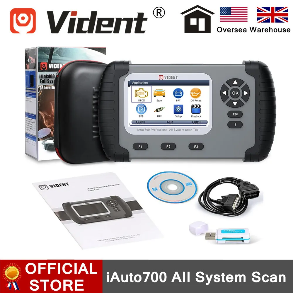 Диагностический сканер VIDENT iAuto700 iAuto 700 с двигателем трансмиссией ABS подушками