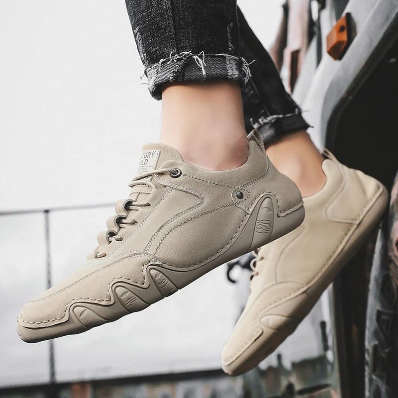 

Men Shoes Spring Autumn Casual cow suede leather Flat Shoes Lace-up Low Top Male Sneakers tenis masculino adulto shoes men