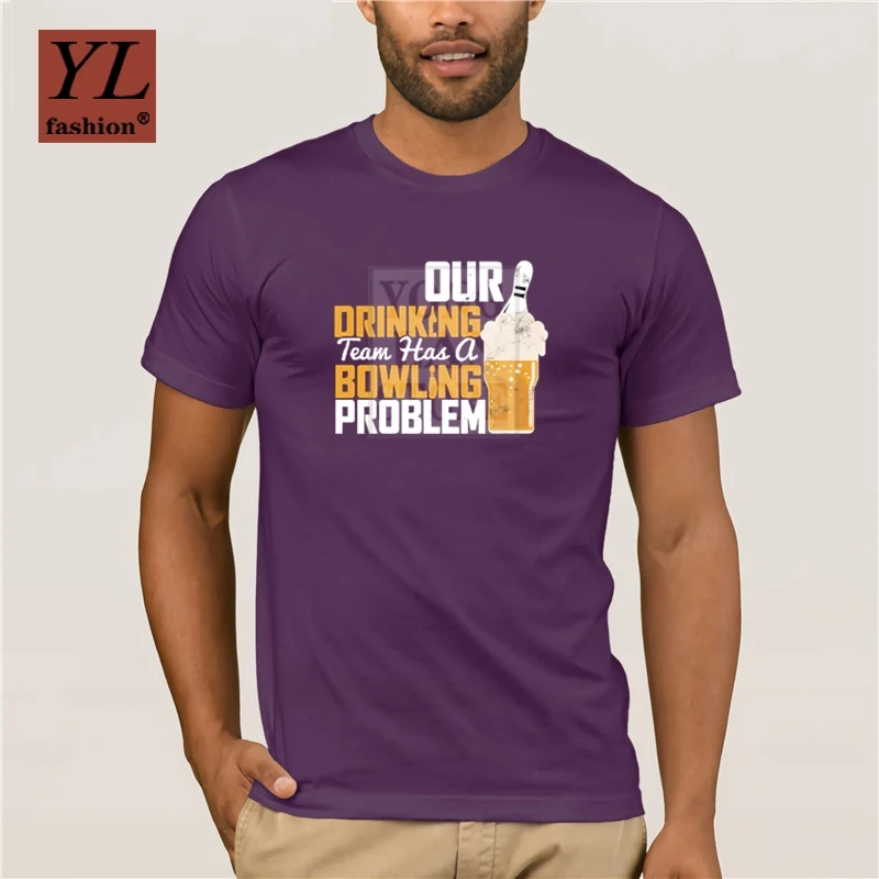 Футболки для мальчиков и девочек наши DRINKING TEAM имеет Боулинг проблему Футболка