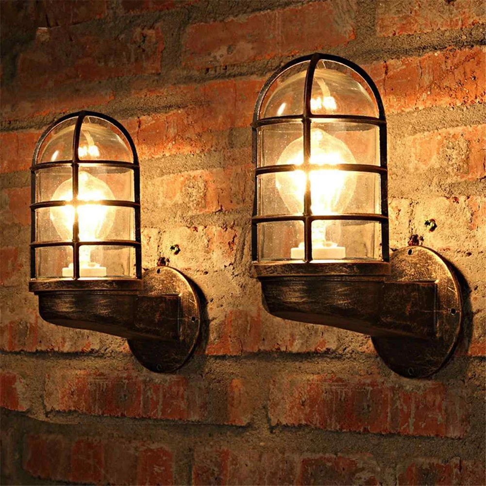 

Retro Wall Light Cage Guard Sconce Loft Lights Fixture Modern Indoor Industrial Unique Wall Lamps Iron Copper Lighting