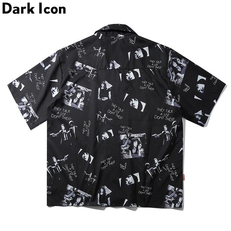 Мужская Повседневная рубашка Dark Icon уличная одежда в стиле Харадзюку с короткими