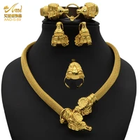aniid nigeria jewelery sets indian necklace for women 24k jewelry earing ring pohnpei african dubai gold color bridal luxury