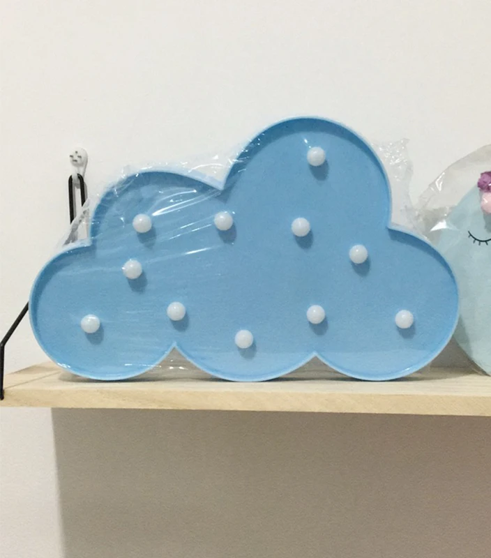 

Nordic Kids Room Decor Cloud Star Moon LED Night Light Baby Children Bedroom Bunny Cloud Night Light Decoration No Batteries