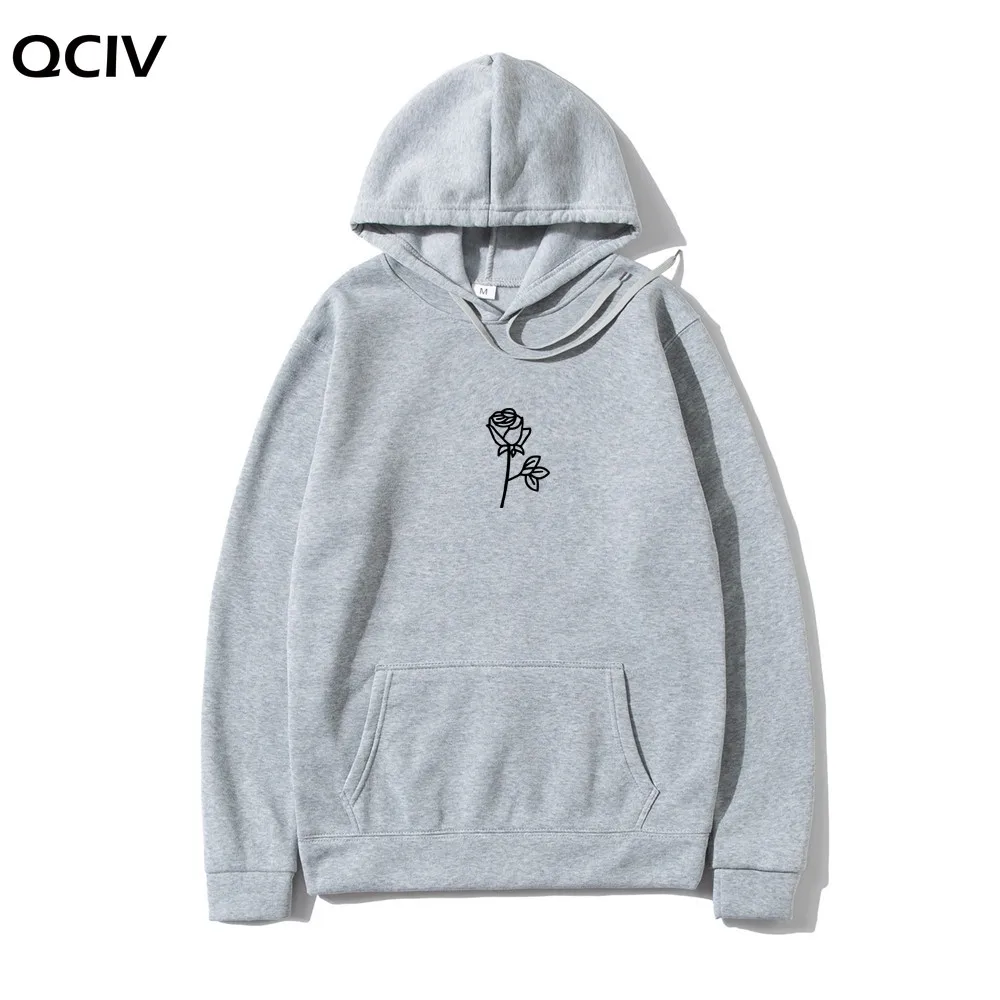 

Harajuku Hoodie Sweatshirt Men Fashion Streetwear Rose flower Print Hoodies Tops Pullover mens hoody Hooded Sweatshirt clothes