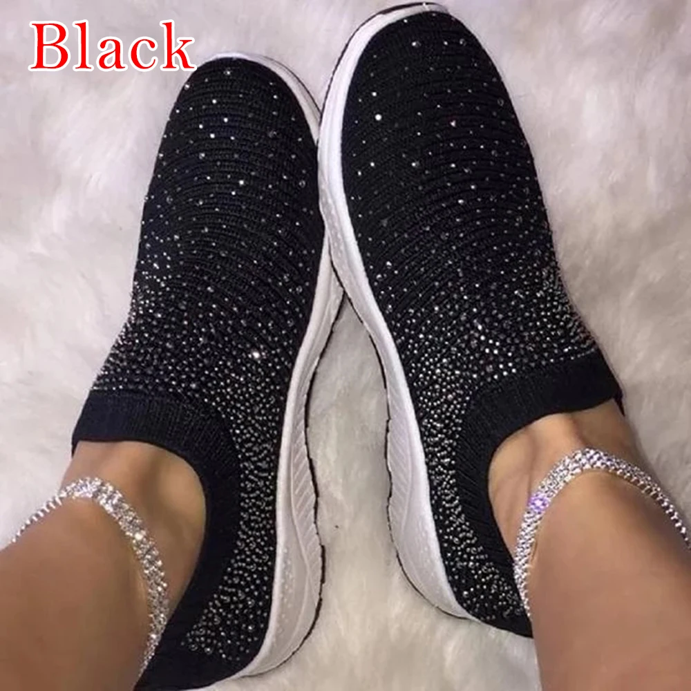 black 3 Женские кроссовки из сетчатого материала на шнуровке; однотонная обувь на плоской платформе с закрытым носком; тканевая трикотажная обувь на танкетке; сезон весна-осень; женская обувь; zapatos de - Цвет: black 3