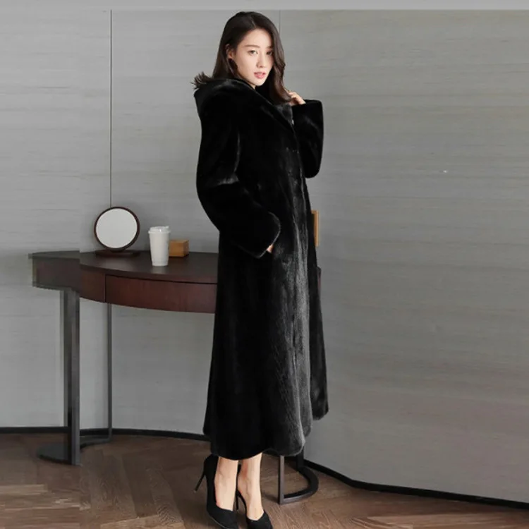 Mink Coats Women Natural Fur Coats Real Mink Fur Coat Female Genuine Fur Jackets Long Ladies Winter Clothes Oversize 7XL 6XL 5XL
