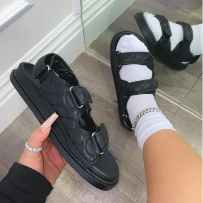 

Ladies Gladiator Sandals Designer Shoes High Quality Ladies Velcro Sandals Platform 2021 Summer Women Shoes Women Sandals