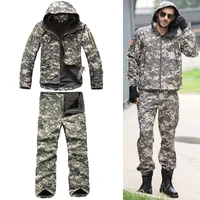 hunting clothes for men silent water resistant hunting duck deer hunting jacket and pants camouflage windproof hooded ourdoor