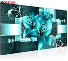 Большая 5D алмазная живопись для творчества, красивый синий цветок, алмазная вышивка-мозаика стразами, вышивка крестиком Y4325