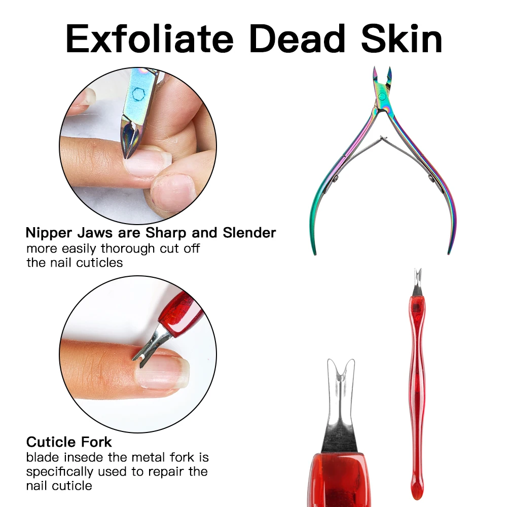 

MEET ACROSS 16pcs Manicure Set Nail Art Files Stainless Steel Nail Nipper Dust Brush Nail Cuticle Oil Acrylic Manicure Tool Kits