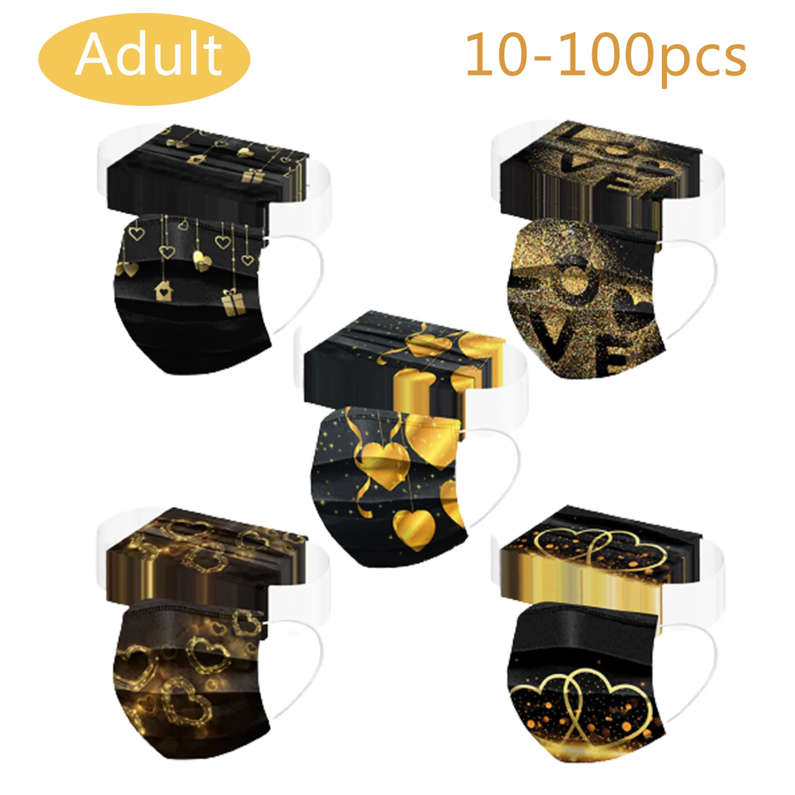 Одноразовая маска для лица для взрослых на День святого Валентина с принтом Love Kiss, ветрозащитная одноразовая маска, 10/20/50/100 шт., маскариллы Desechables Одноразовая маска для лица для взрослых на День святого Валентина с принтом Love Kiss, ветрозащитная одноразовая маска, 10/20/50/100 шт., маскариллы Desechables