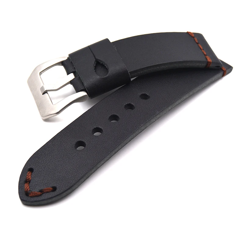 Мужской винтажный ремешок из телячьей кожи для часов ручной работы 20 мм 22 24 26