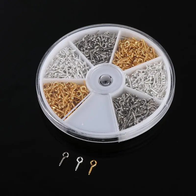 600Pcs 3 Colors Screw Eye Pins Eyelets Threaded Hooks for Jewelry Making | Украшения и аксессуары