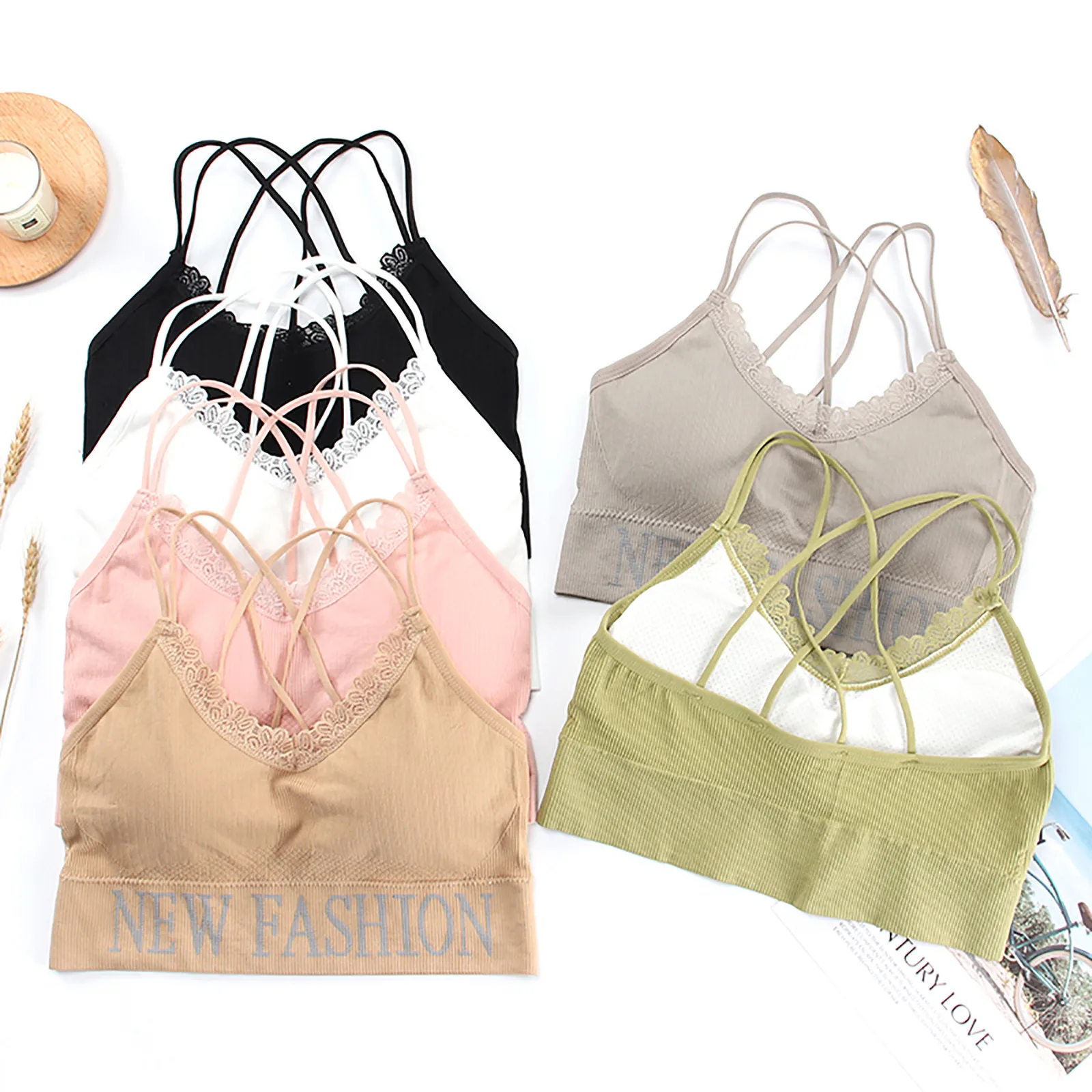 Новинка модное женское нижнее белье топ труба майка спортивный комплект нижнего