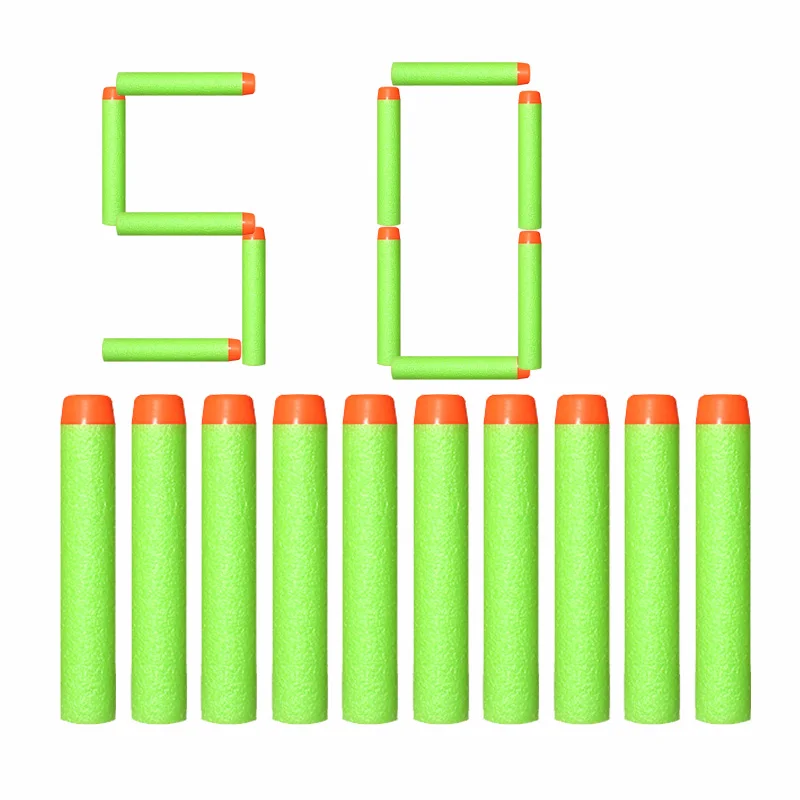 50 pcs Round head Заправка дротиков пули для Nerf N-strike элитная Серия бластеров детский игрушечный пистолет синие мягкие пули поролоновые пистолеты аксессуары - Цвет: 50 pcs Round head