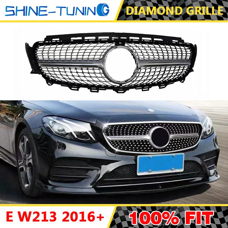 Бриллиантовая решетка подходит для класса E W213 E63 amg E180 E200L E260 E300L 2016-18 без эмблемы |