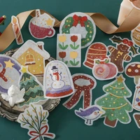40pcs cartoon merry christmas party cute stickers children creative diy paster stationery decorative sticker festival atmosphere