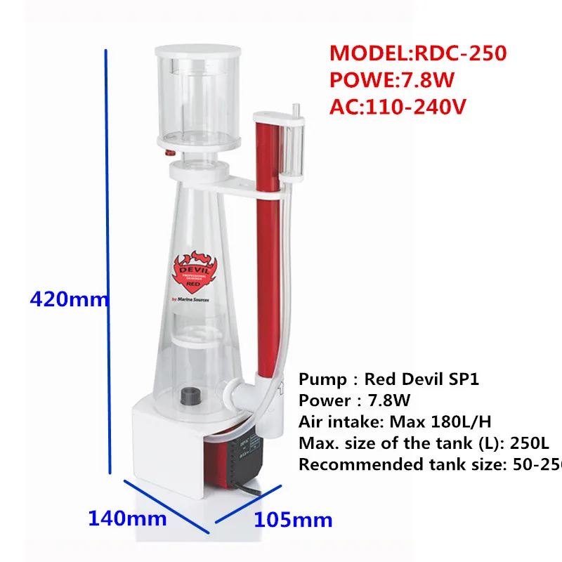110v 220v Красный Дьявол RDC250 RDC 250 Nano висит на Флотатор для Морские резервуары 100 ~ 200L